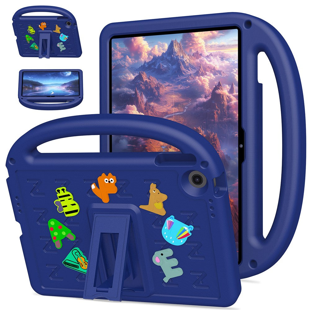 For Lenovo Tab 10.1 (2025) TB-311XU / Tab TB311FU Kickstand Case EVA + PC Tablet Protection Cover with Shoulder Strap - Navy Blue