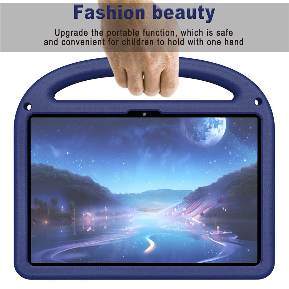 For Lenovo Tab 10.1 (2025) TB-311XU / Tab TB311FU Kickstand Case EVA + PC Tablet Protection Cover with Shoulder Strap - Navy Blue