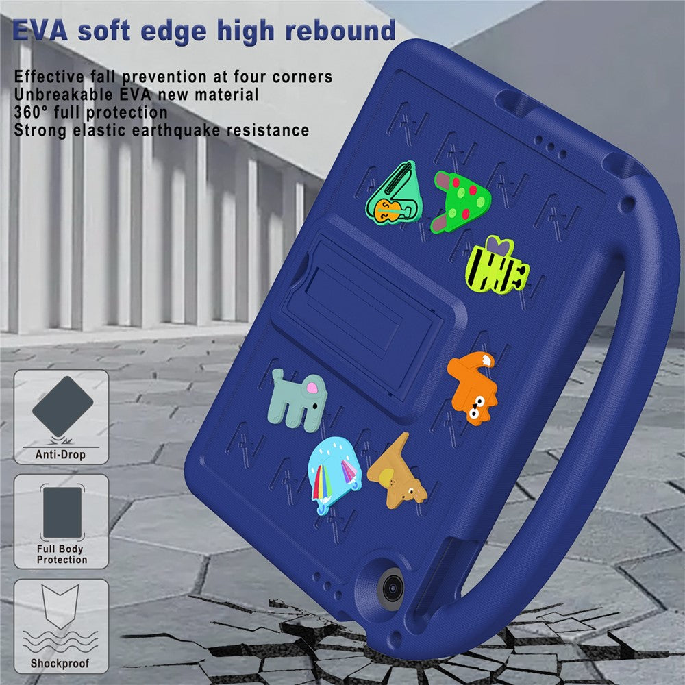 For Lenovo Tab 10.1 (2025) TB-311XU / Tab TB311FU Kickstand Case EVA + PC Tablet Protection Cover with Shoulder Strap - Navy Blue