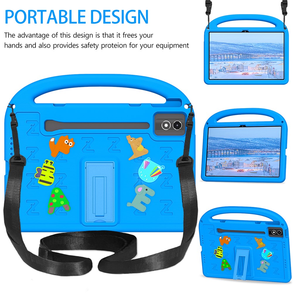 Kickstand EVA + PC Tablet Case with Shoulder Strap For Lenovo Tab P12  /  Xiaoxin Pad Pro 12.7 (2025)  /  Xiaoxin Pad Plus 12.7  /  Yoga Pad Pro - Blue