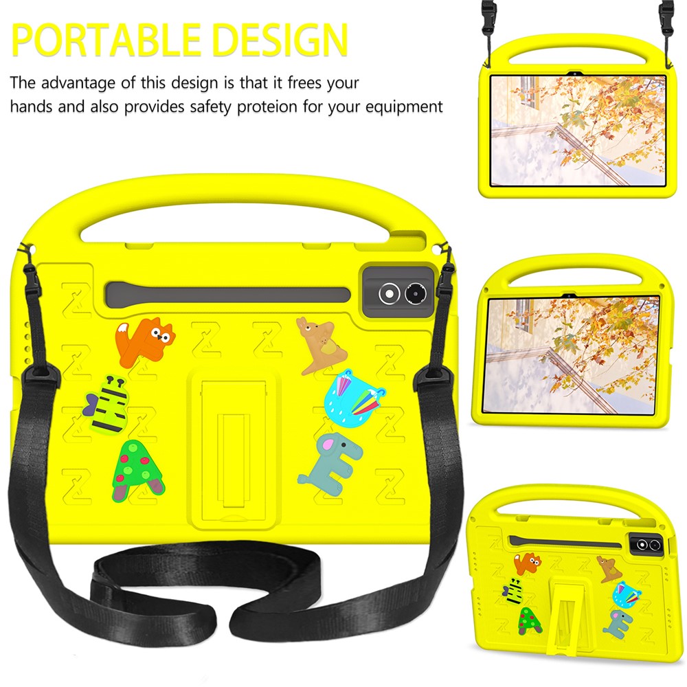 Kickstand EVA + PC Tablet Case with Shoulder Strap For Lenovo Tab P12  /  Xiaoxin Pad Pro 12.7 (2025)  /  Xiaoxin Pad Plus 12.7  /  Yoga Pad Pro - Yellow