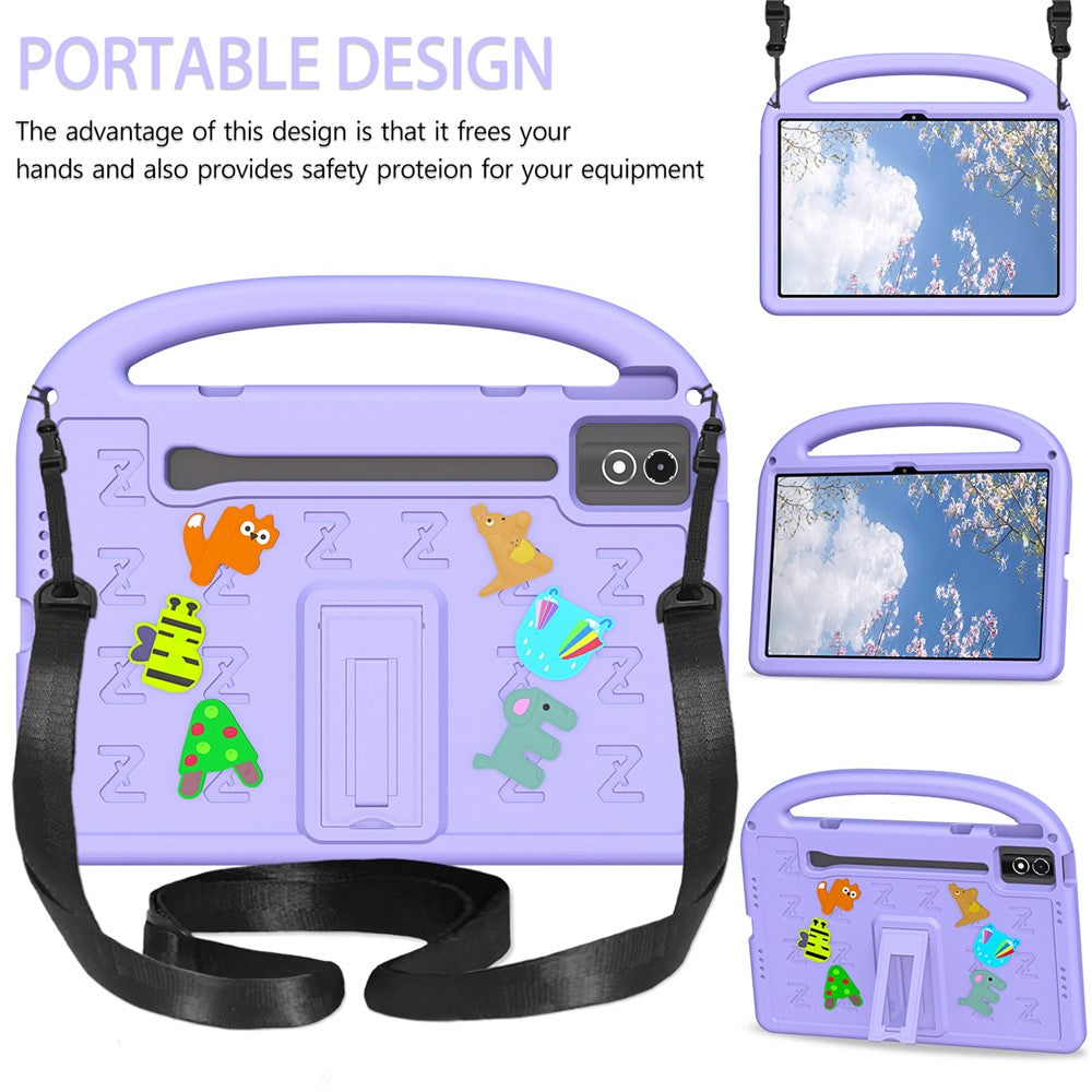 Kickstand EVA + PC Tablet Case with Shoulder Strap For Lenovo Tab P12  /  Xiaoxin Pad Pro 12.7 (2025)  /  Xiaoxin Pad Plus 12.7  /  Yoga Pad Pro - Purple