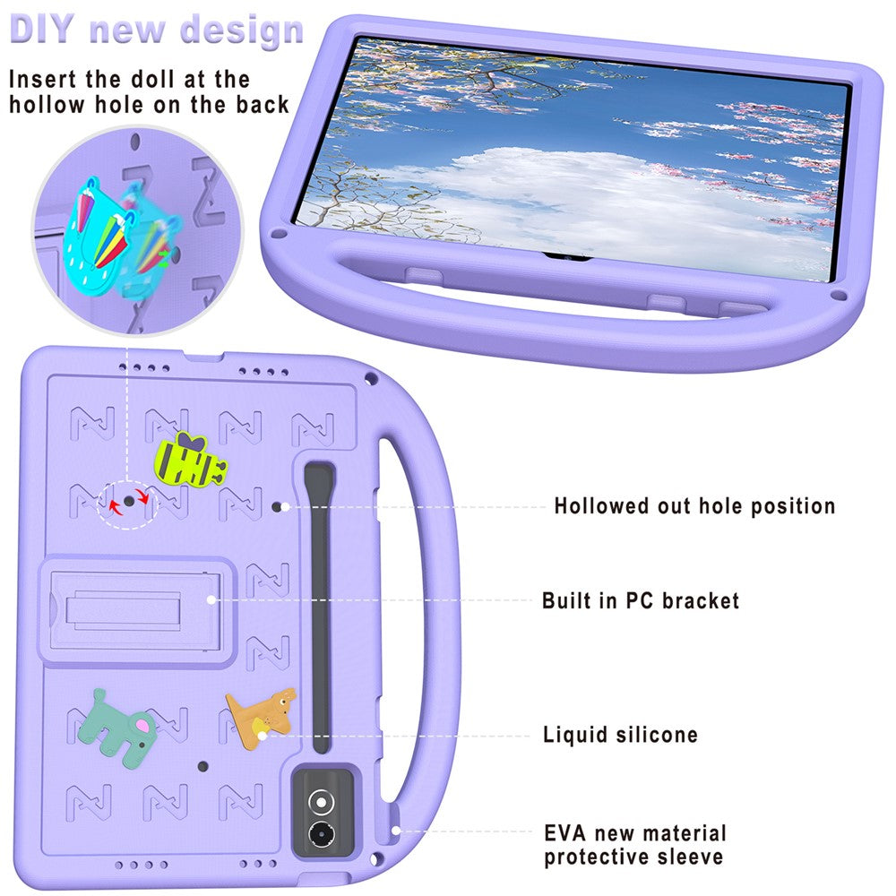 Kickstand EVA + PC Tablet Case with Shoulder Strap For Lenovo Tab P12  /  Xiaoxin Pad Pro 12.7 (2025)  /  Xiaoxin Pad Plus 12.7  /  Yoga Pad Pro - Purple