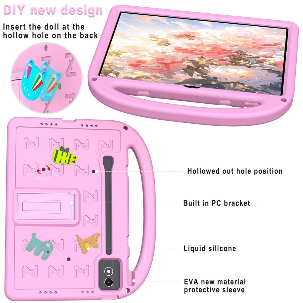 Kickstand EVA + PC Tablet Case with Shoulder Strap For Lenovo Tab P12  /  Xiaoxin Pad Pro 12.7 (2025)  /  Xiaoxin Pad Plus 12.7  /  Yoga Pad Pro - Pink