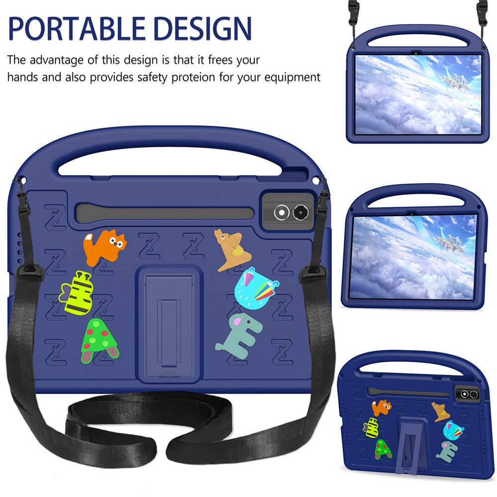 Kickstand EVA + PC Tablet Case with Shoulder Strap For Lenovo Tab P12  /  Xiaoxin Pad Pro 12.7 (2025)  /  Xiaoxin Pad Plus 12.7  /  Yoga Pad Pro - Navy Blue