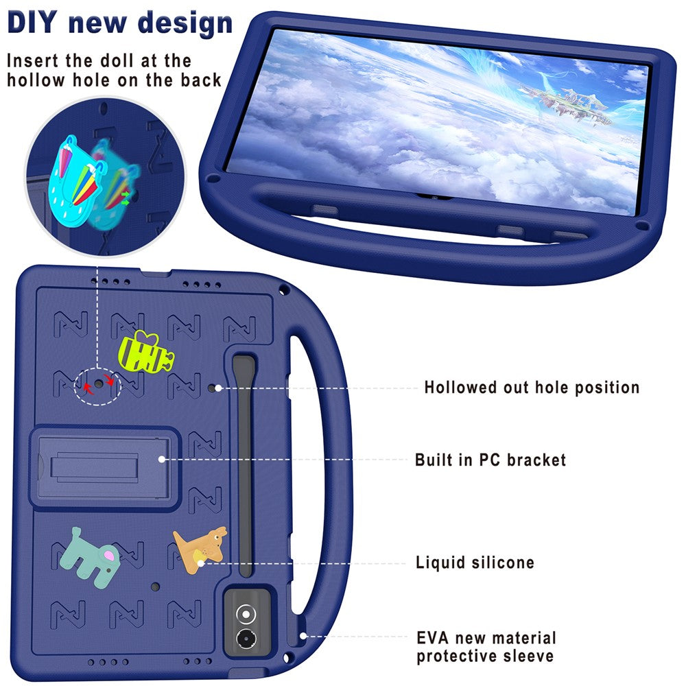 Kickstand EVA + PC Tablet Case with Shoulder Strap For Lenovo Tab P12  /  Xiaoxin Pad Pro 12.7 (2025)  /  Xiaoxin Pad Plus 12.7  /  Yoga Pad Pro - Navy Blue