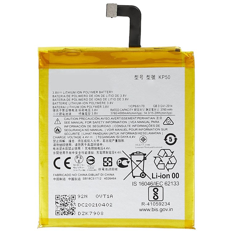 3.8V 3760mAh Phone Battery KP50 for Motorola One Zoom Battery Replacement Part