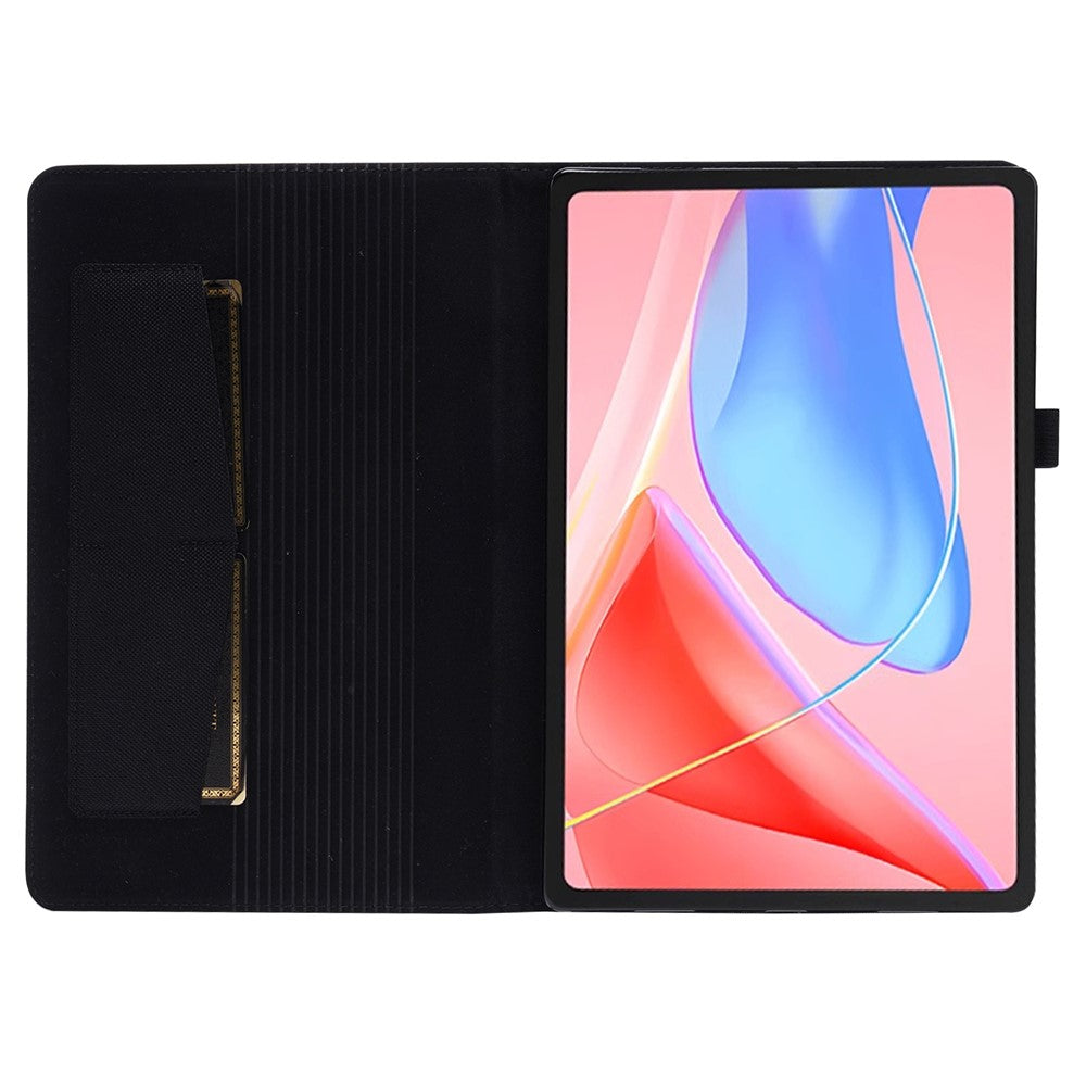 For Lenovo Tab 10.1 (2025) TB-311XU / Tab TB311FU Leather Case Card Holder Cloth Texture Tablet Stand Cover - Black