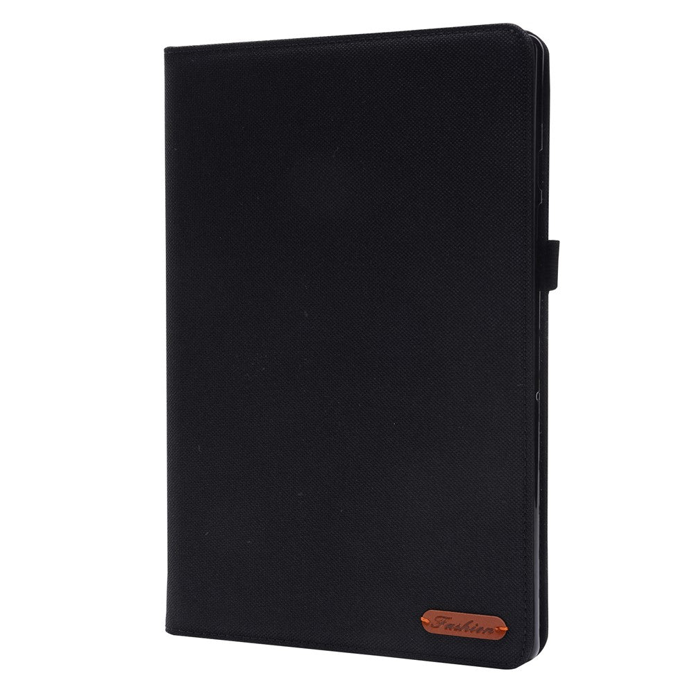 For Lenovo Tab 10.1 (2025) TB-311XU / Tab TB311FU Leather Case Card Holder Cloth Texture Tablet Stand Cover - Black