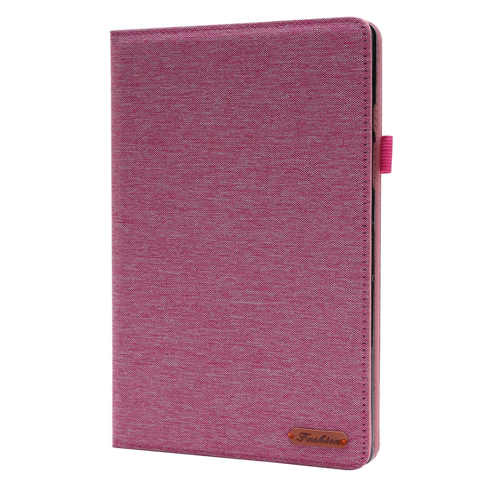 For Lenovo Tab 10.1 (2025) TB-311XU / Tab TB311FU Leather Case Card Holder Cloth Texture Tablet Stand Cover - Pink