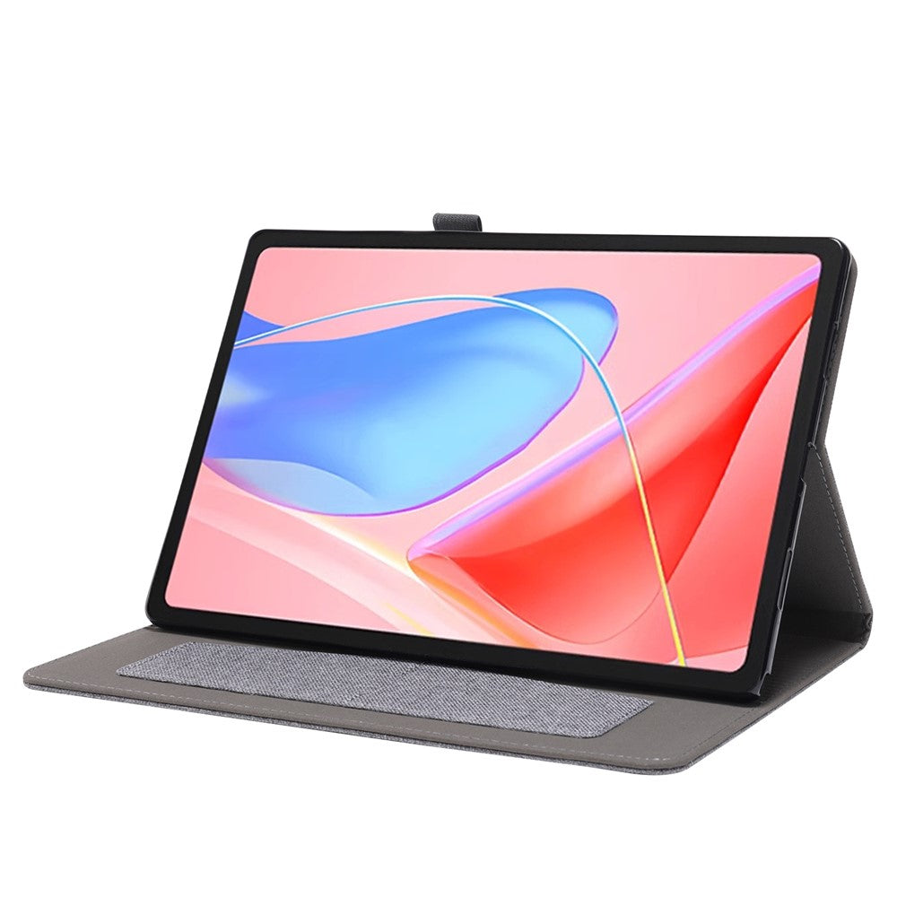 For Lenovo Tab 10.1 (2025) TB-311XU / Tab TB311FU Leather Case Card Holder Cloth Texture Tablet Stand Cover - Grey