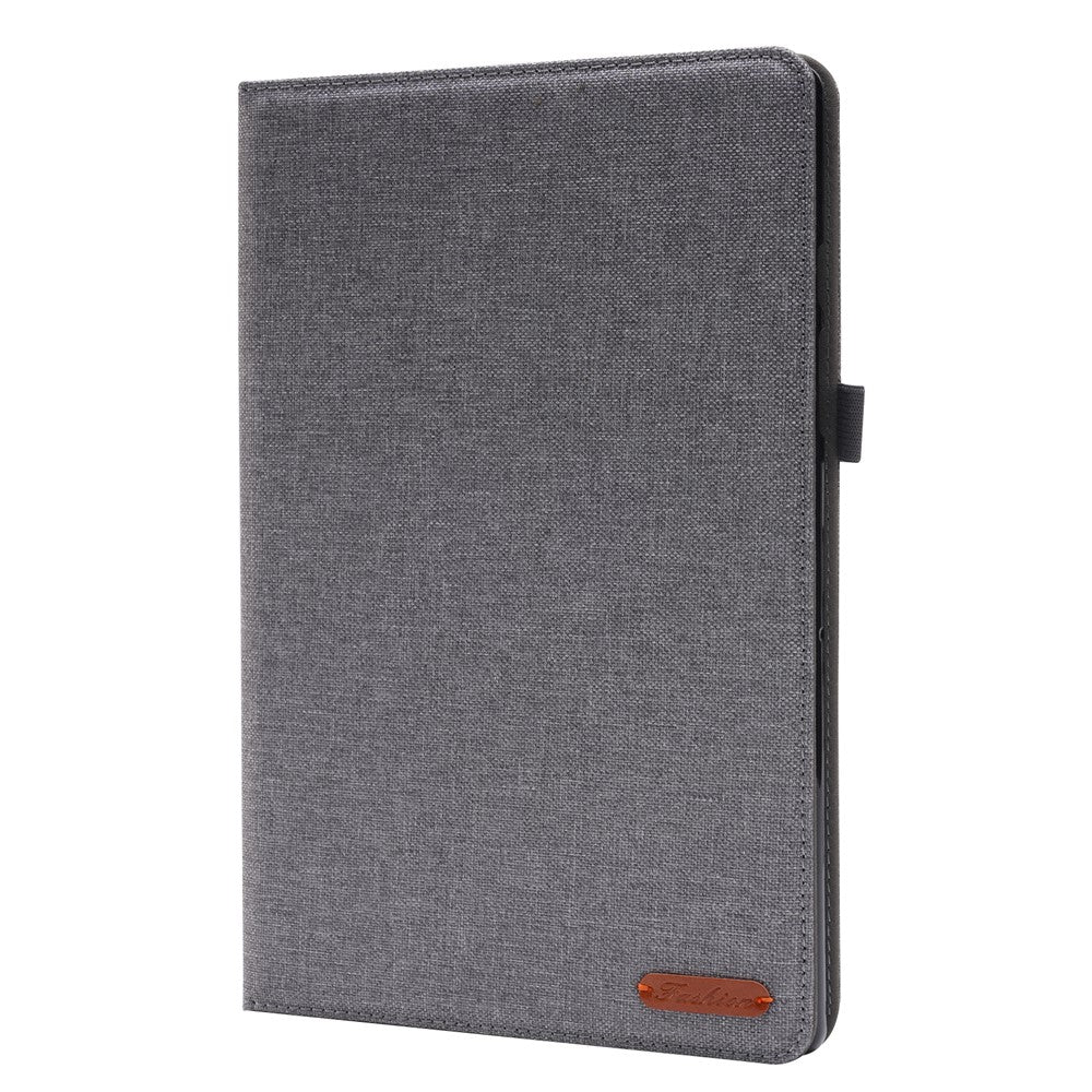 For Lenovo Tab 10.1 (2025) TB-311XU / Tab TB311FU Leather Case Card Holder Cloth Texture Tablet Stand Cover - Grey