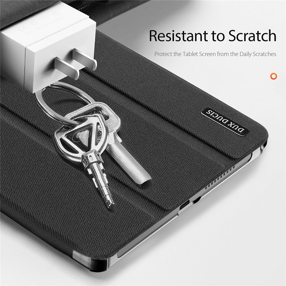 DUX DUCIS Domo Series for Lenovo Tab K10 (2nd Gen) Case Tri-Fold Stand Leather Cover Auto Wake / Sleep - Black