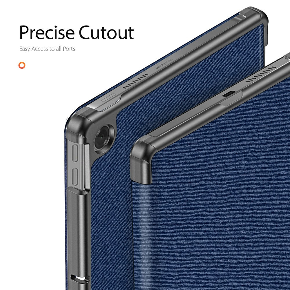 DUX DUCIS Domo Series for Lenovo Tab K10 (2nd Gen) Case Tri-Fold Stand Leather Cover Auto Wake / Sleep - Blue