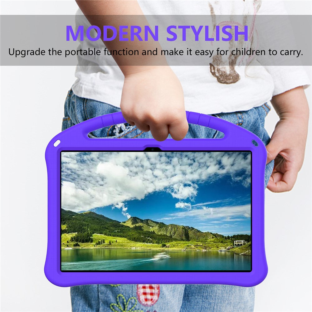 For Lenovo Idea Tab Pro (TB-373FU) Case EVA Tablet Cover with Handle Kickstand Children Friendly - Purple
