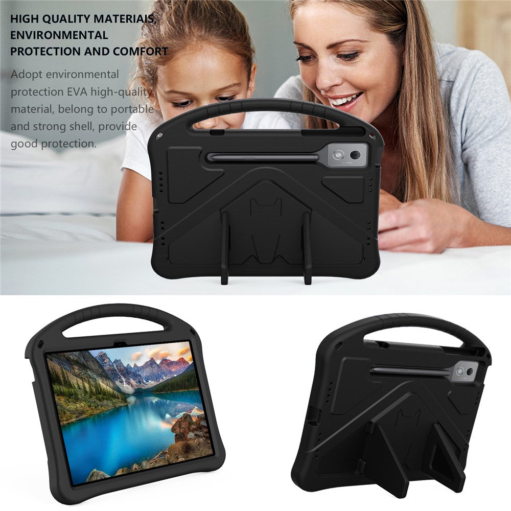 For Lenovo Idea Tab Pro (TB-373FU) Case EVA Tablet Cover with Handle Kickstand Children Friendly - Black