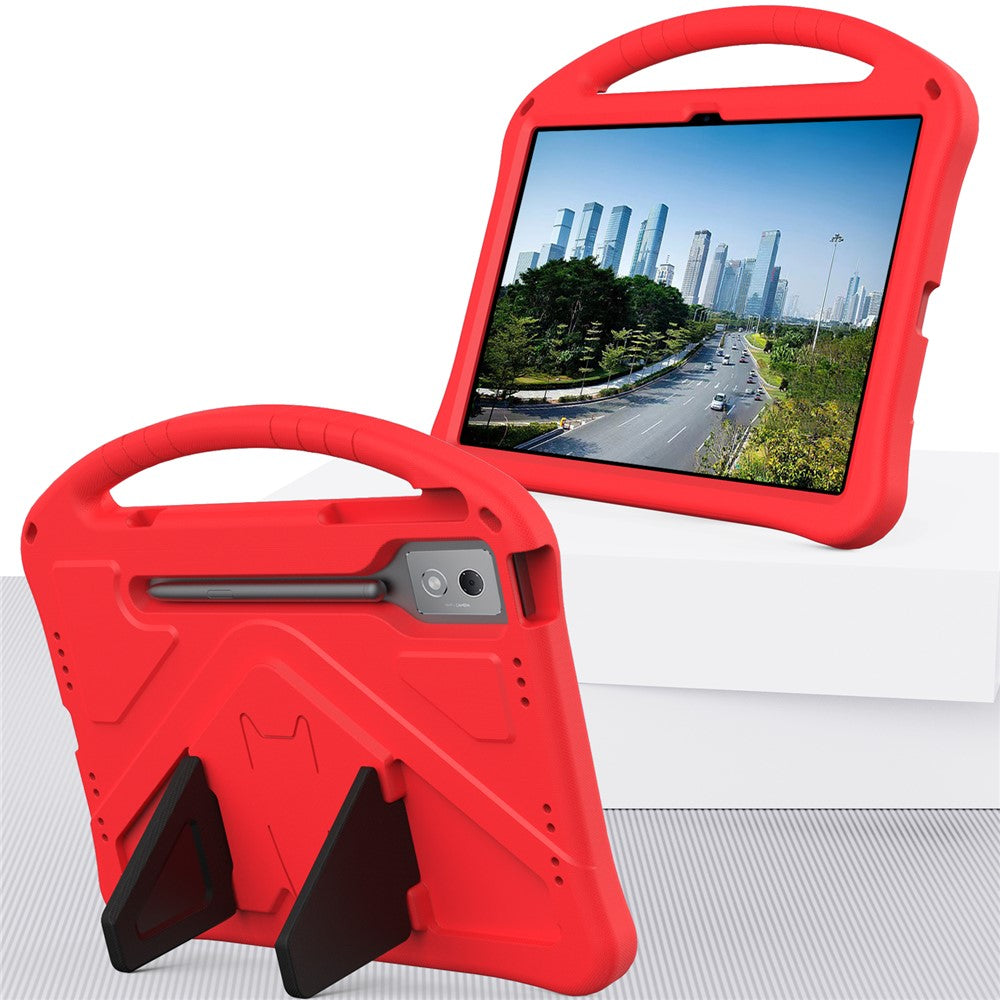 For Lenovo Idea Tab Pro (TB-373FU) Case EVA Tablet Cover with Handle Kickstand Children Friendly - Red