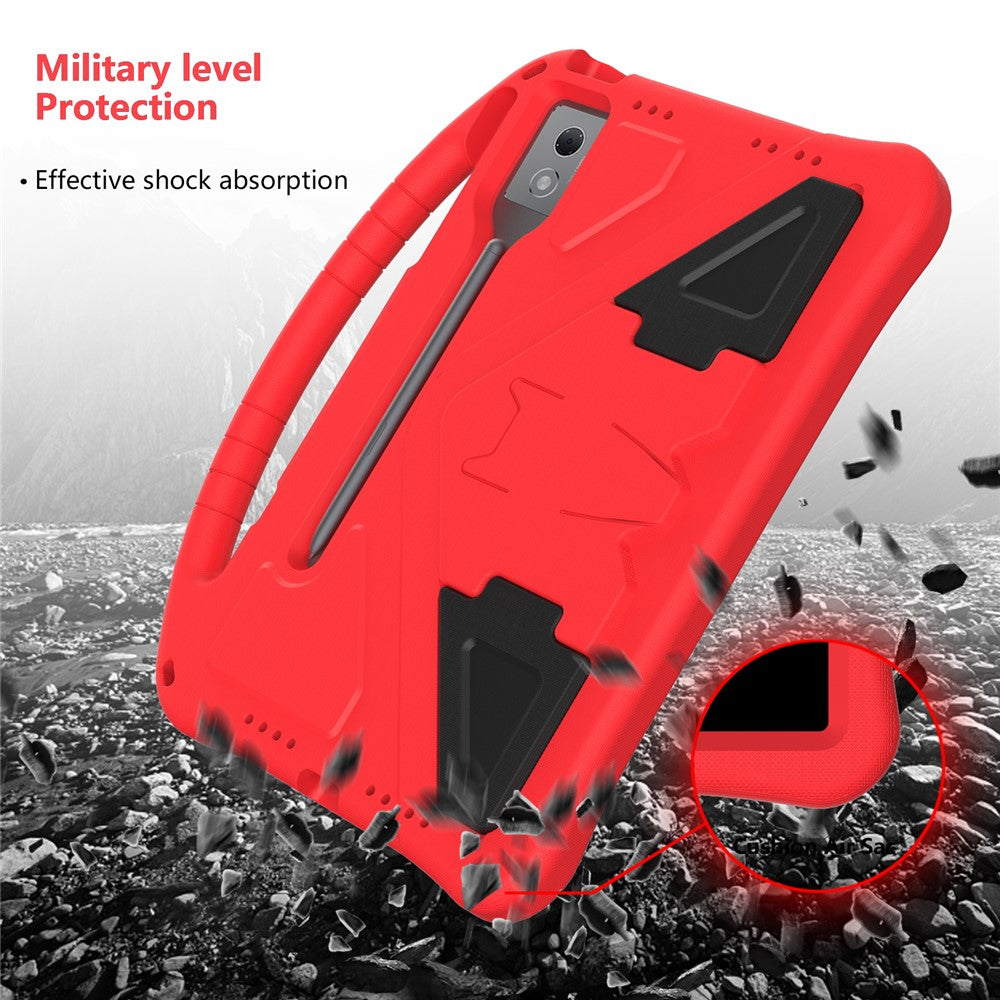 For Lenovo Idea Tab Pro (TB-373FU) Case EVA Tablet Cover with Handle Kickstand Children Friendly - Red