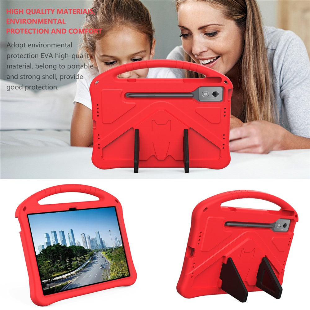 For Lenovo Idea Tab Pro (TB-373FU) Case EVA Tablet Cover with Handle Kickstand Children Friendly - Red
