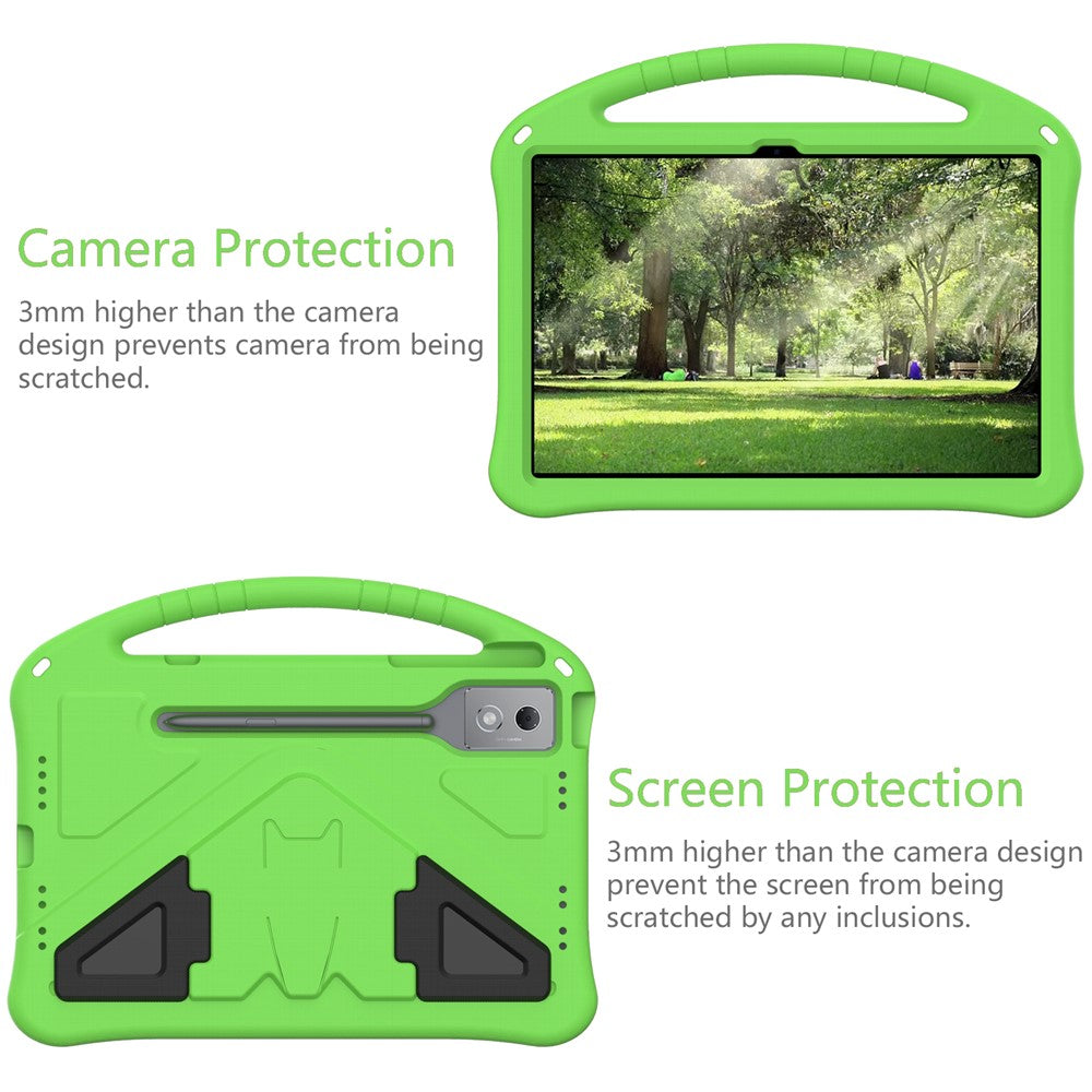 For Lenovo Idea Tab Pro (TB-373FU) Case EVA Tablet Cover with Handle Kickstand Children Friendly - Green