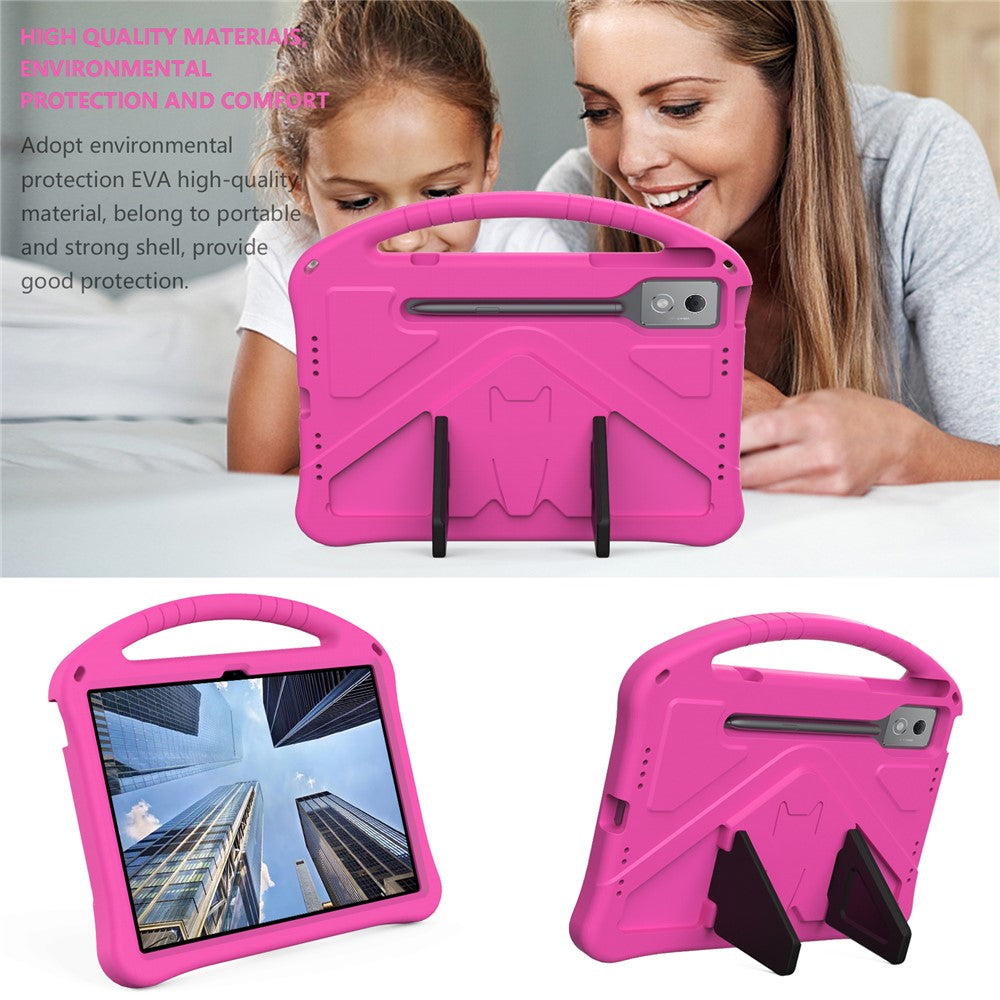 For Lenovo Idea Tab Pro (TB-373FU) Case EVA Tablet Cover with Handle Kickstand Children Friendly - Rose