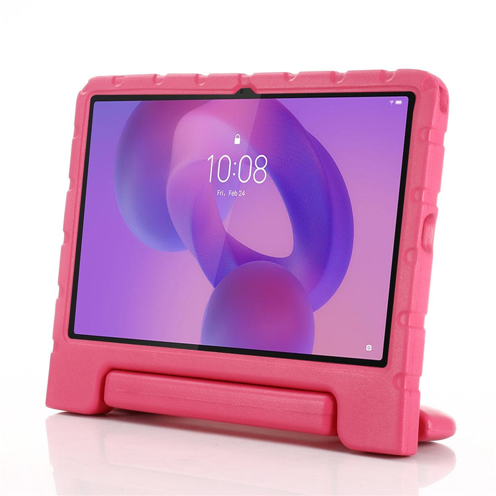For Lenovo Tab TB311FU EVA Case Kids-Friendly Handle Tablet Cover with Kickstand - Rose