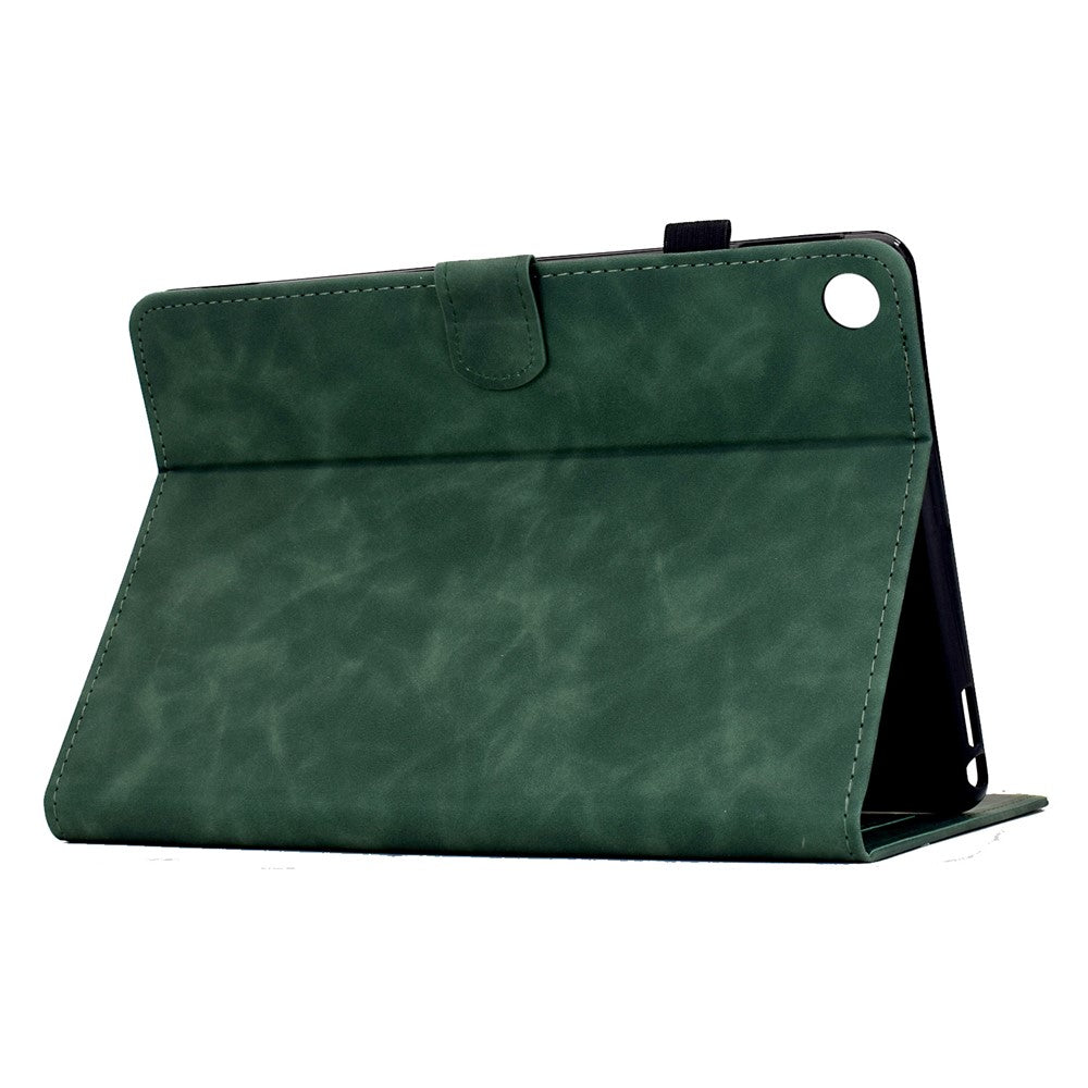 For Lenovo Tab M10 Plus (3rd Gen) Case Mandala Imprinted Leather Tablet Cover with Card Slots - Green