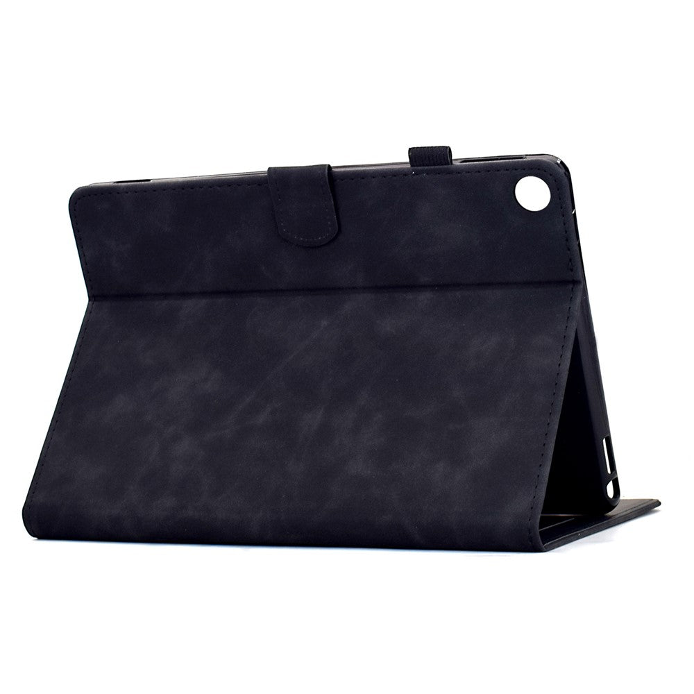 For Lenovo Tab M10 Plus (3rd Gen) Case Mandala Imprinted Leather Tablet Cover with Card Slots - Black