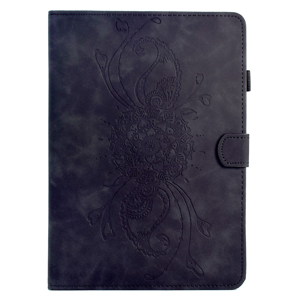 For Lenovo Tab M10 Plus (3rd Gen) Case Mandala Imprinted Leather Tablet Cover with Card Slots - Black