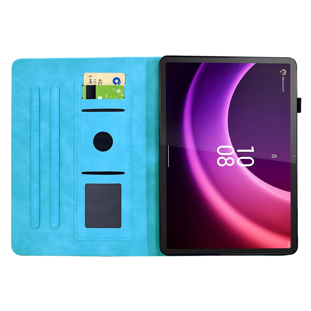 For Lenovo Tab P11 Gen 2 / Xiaoxin Pad Plus (2023) Case Mandala Imprinted Leather Tablet Cover with Card Slots - Sky Blue