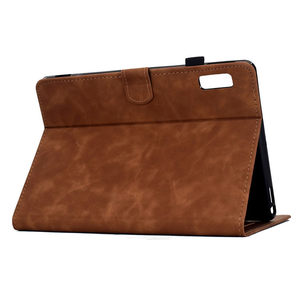 For Lenovo Tab P11 Gen 2 / Xiaoxin Pad Plus (2023) Case Mandala Imprinted Leather Tablet Cover with Card Slots - Brown