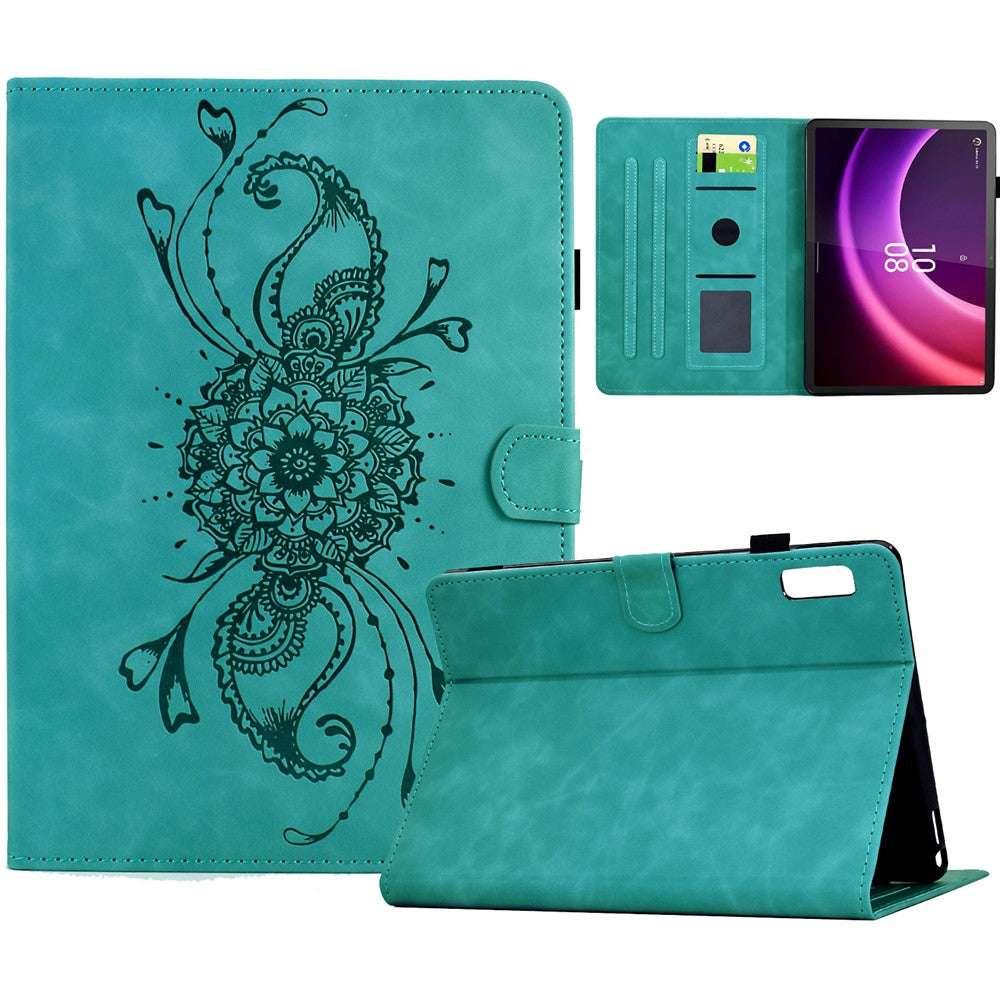 For Lenovo Tab P11 Gen 2 / Xiaoxin Pad Plus (2023) Case Mandala Imprinted Leather Tablet Cover with Card Slots - Baby Blue