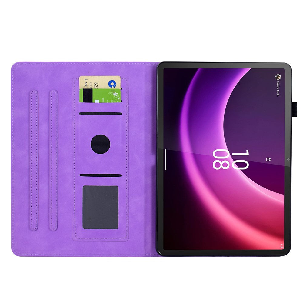 For Lenovo Tab P11 Gen 2 / Xiaoxin Pad Plus (2023) Case Mandala Imprinted Leather Tablet Cover with Card Slots - Light Purple