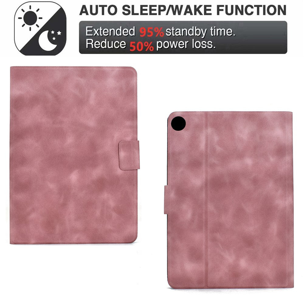 For Lenovo Tab M10 Plus (3rd Gen) Case PU Leather Tablet Cover with Card Slots - Pink