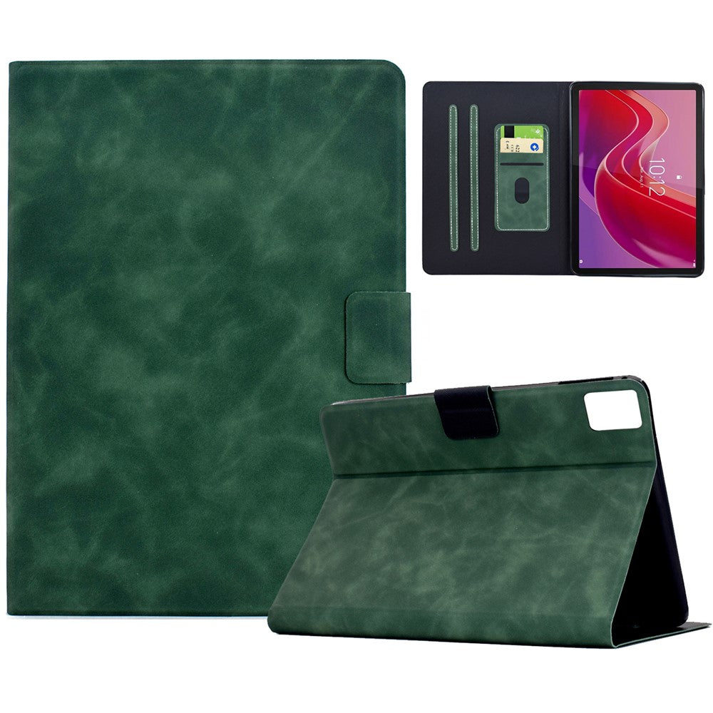 For Lenovo Tab M11 / Xiaoxin Pad 11 2024 Case PU Leather Tablet Cover with Card Slots - Green