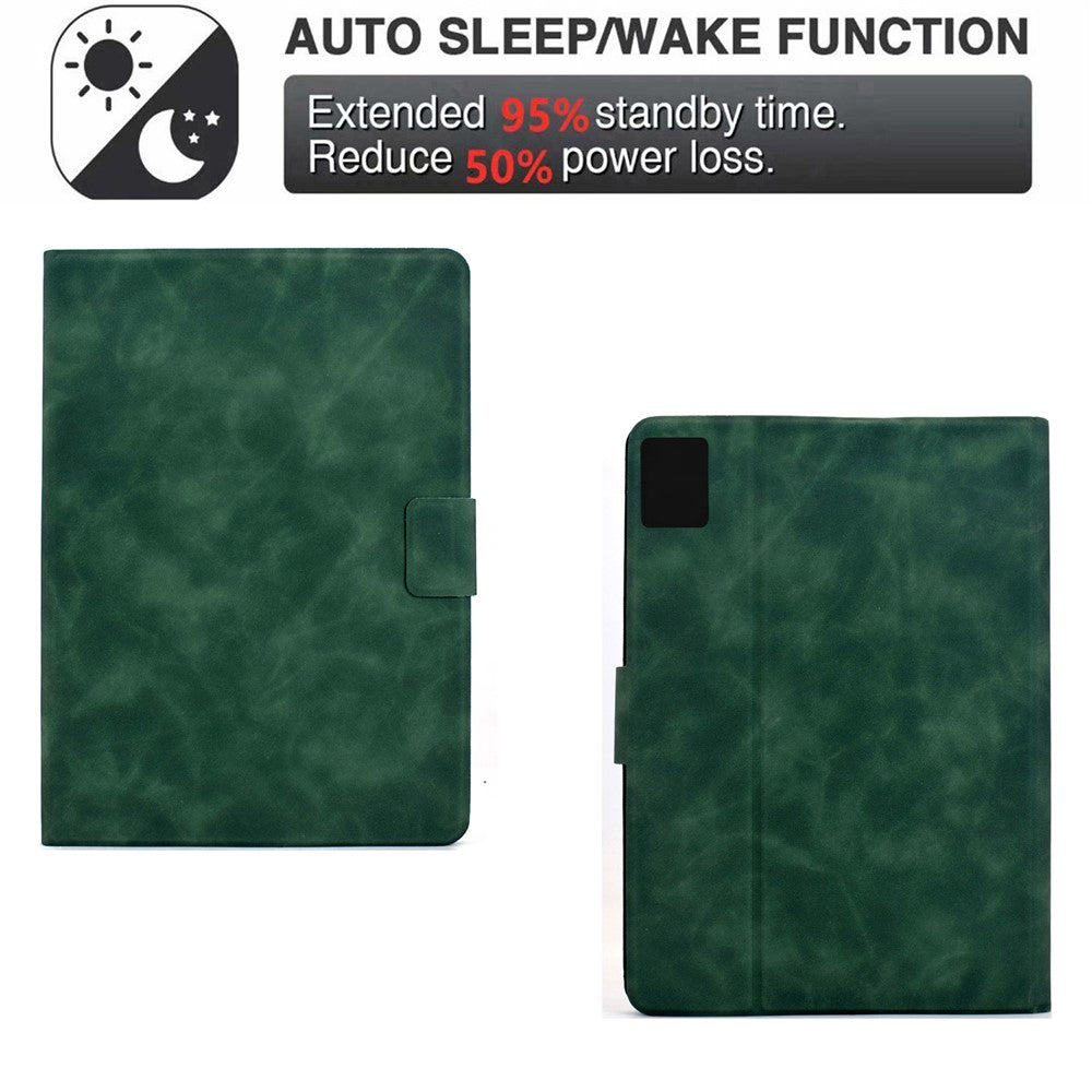 For Lenovo Tab M11 / Xiaoxin Pad 11 2024 Case PU Leather Tablet Cover with Card Slots - Green