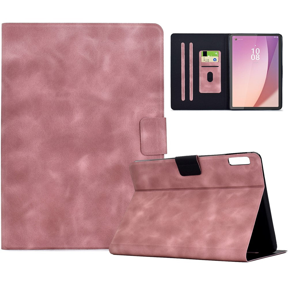 For Lenovo Tab M9 TB-310FU Case PU Leather Tablet Cover with Card Slots - Pink