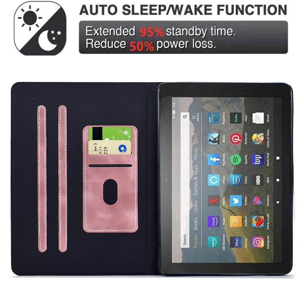 For Lenovo Tab M9 TB-310FU Case PU Leather Tablet Cover with Card Slots - Pink