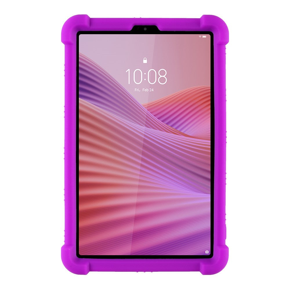 For Lenovo Tab K9 / Tab One Silicone Case with Kickstand Rugged Protective Cover - Purple