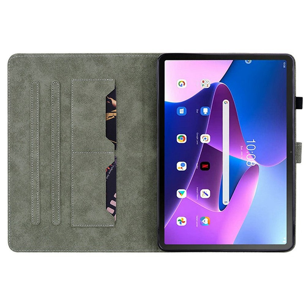 For Lenovo Tab TB311FU Case Tiger Imprint Anti-Scratch PU Leather Tablet Cover - Purple