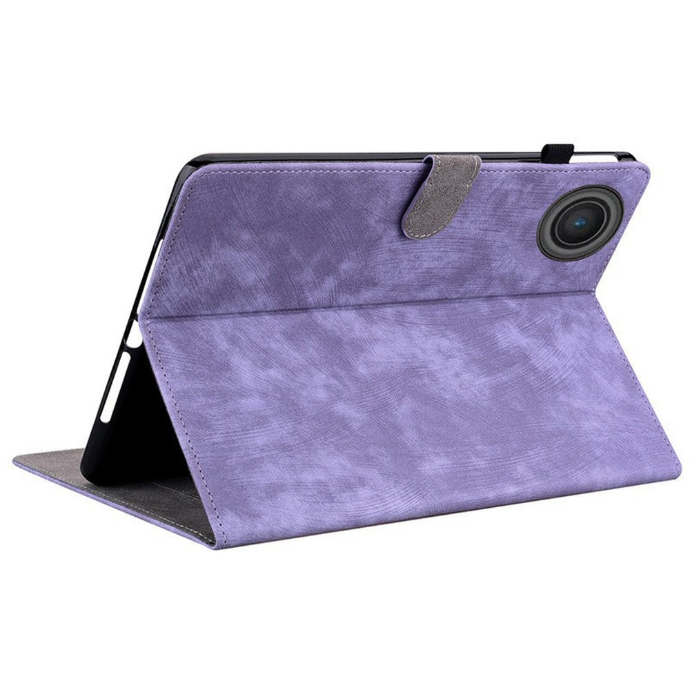 For Lenovo Tab TB311FU Case Tiger Imprint Anti-Scratch PU Leather Tablet Cover - Purple