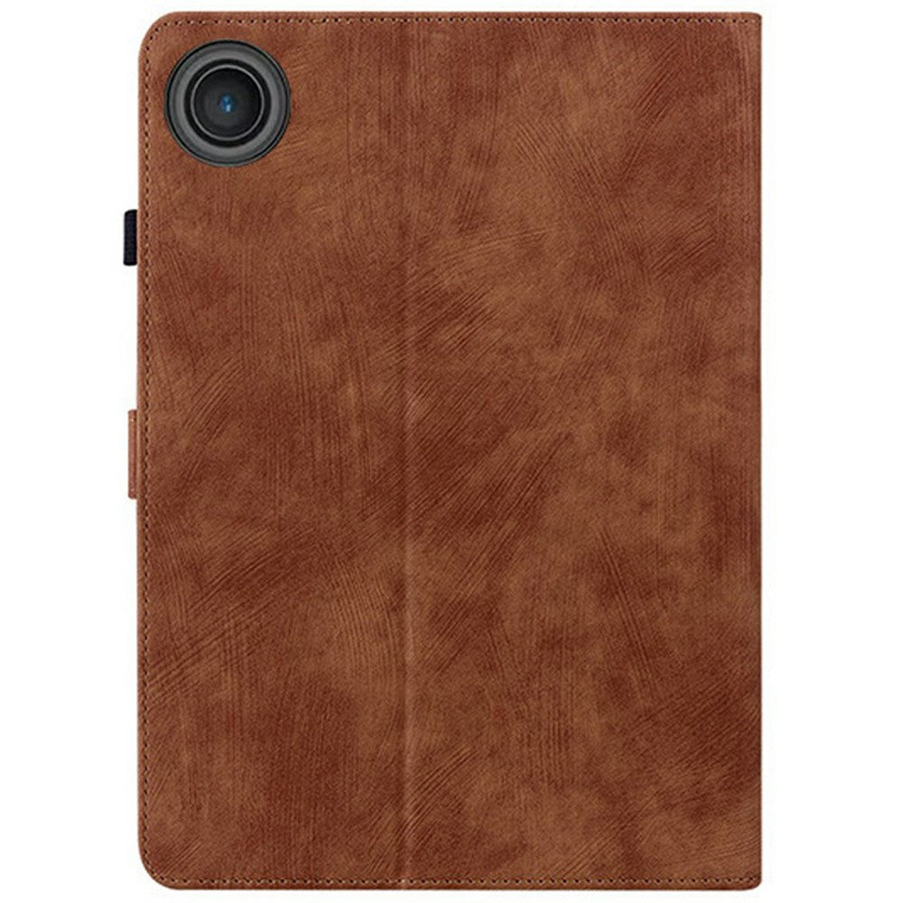For Lenovo Tab TB311FU Case Tiger Imprint Anti-Scratch PU Leather Tablet Cover - Brown