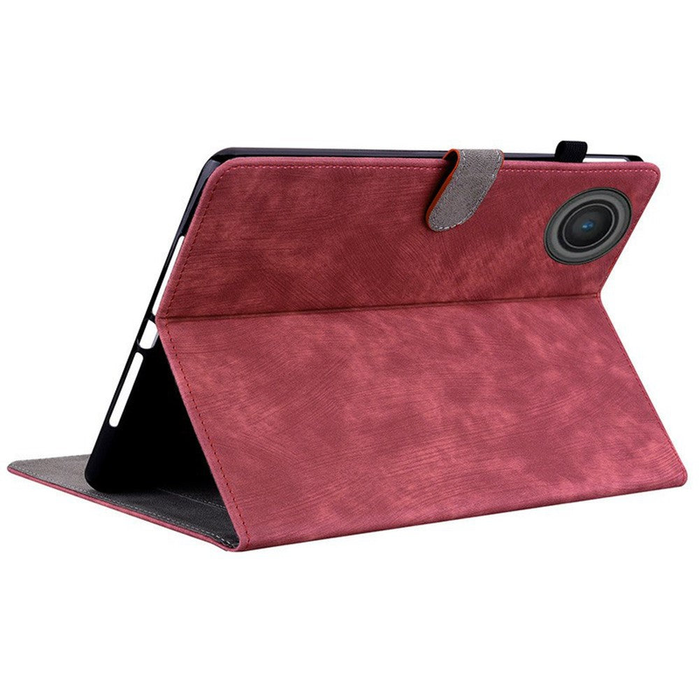 For Lenovo Tab TB311FU Case Tiger Imprint Anti-Scratch PU Leather Tablet Cover - Red