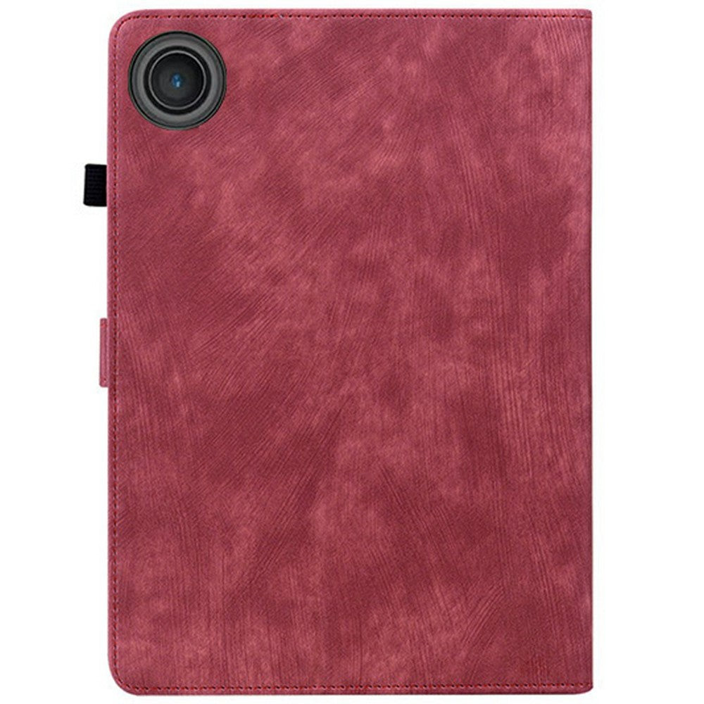 For Lenovo Tab TB311FU Case Tiger Imprint Anti-Scratch PU Leather Tablet Cover - Red