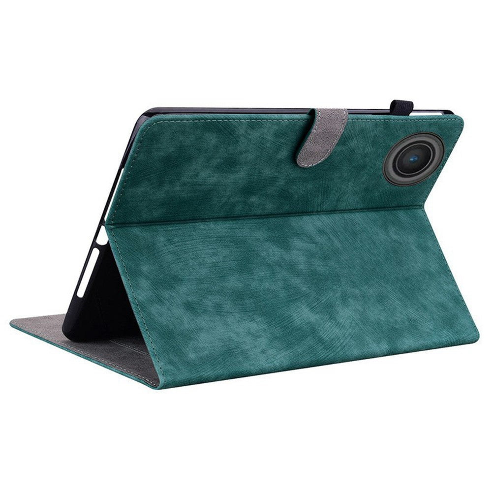 For Lenovo Tab TB311FU Case Tiger Imprint Anti-Scratch PU Leather Tablet Cover - Green