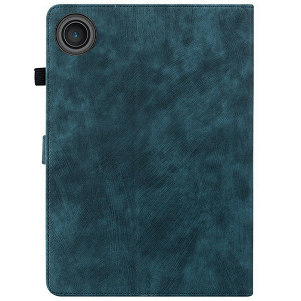 For Lenovo Tab TB311FU Case Tiger Imprint Anti-Scratch PU Leather Tablet Cover - Blue