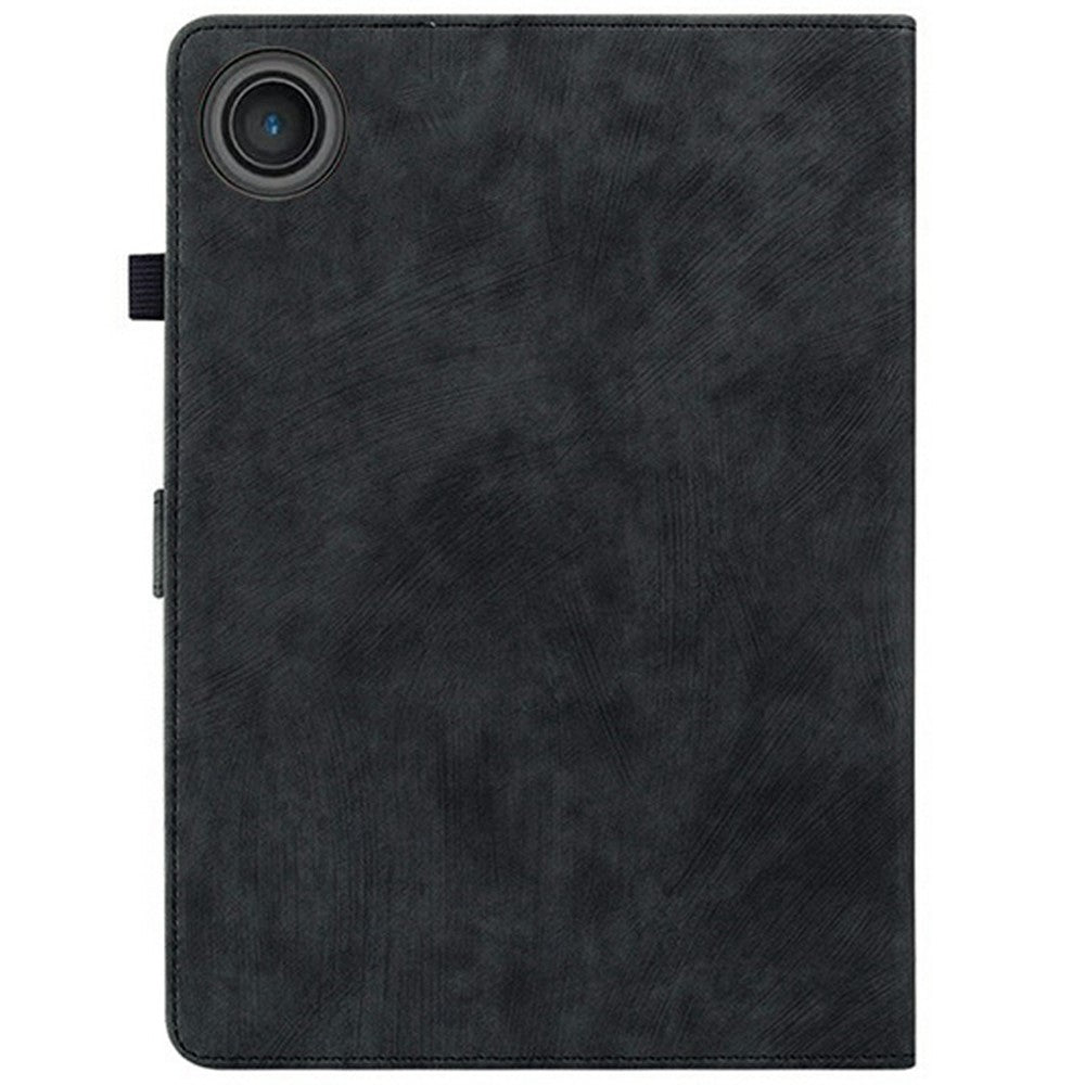 For Lenovo Tab TB311FU Case Tiger Imprint Anti-Scratch PU Leather Tablet Cover - Black