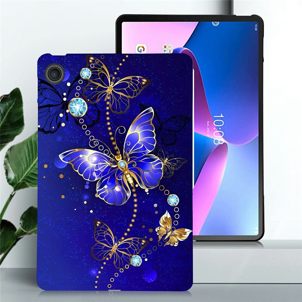 For Lenovo Tab TB311FU TPU Case Pattern Printing Slim Tablet Protective Cover - Blue Butterfly