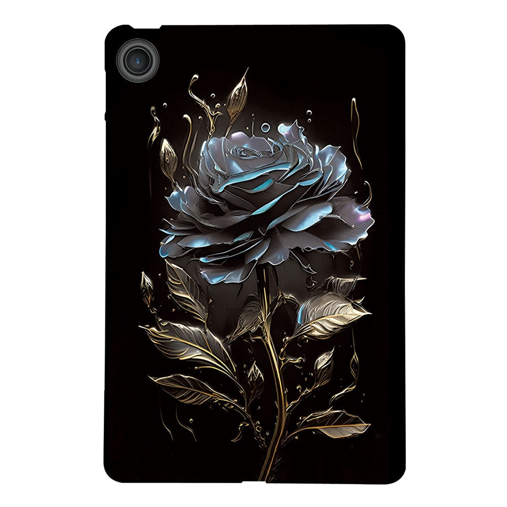 For Lenovo Tab TB311FU TPU Case Pattern Printing Slim Tablet Protective Cover - Black Rose