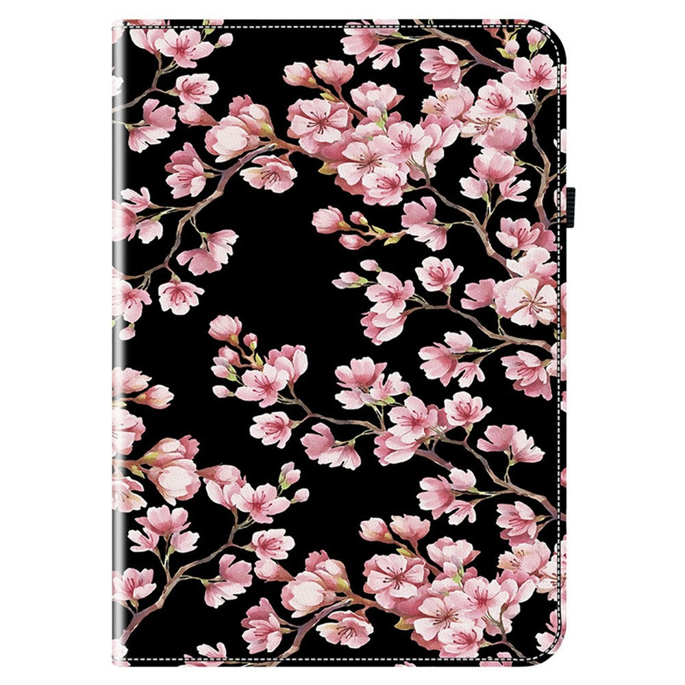 For Lenovo Tab TB311FU Leather Case Pattern Printed Stand Tablet Cover with Card Slots - Plum Blossom